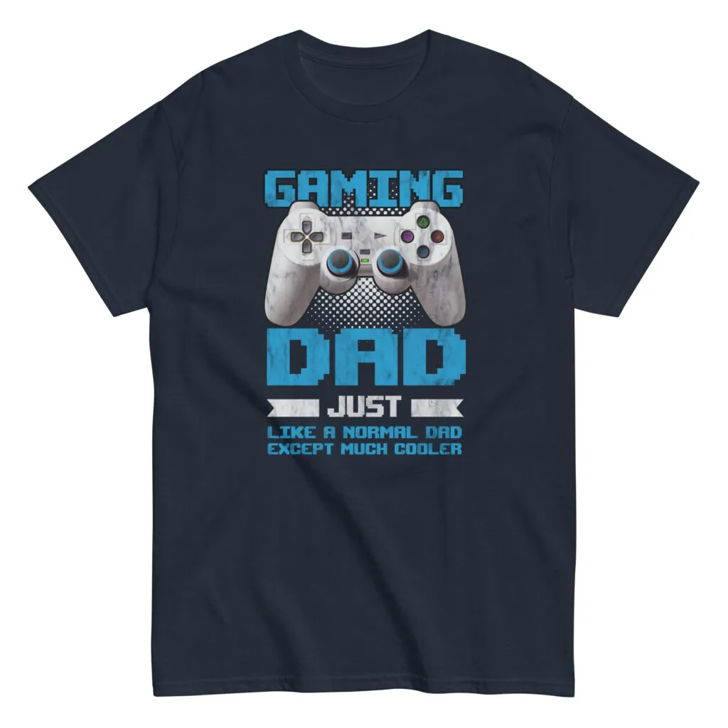 Navy t-shirt with 'Gaming Dad' design