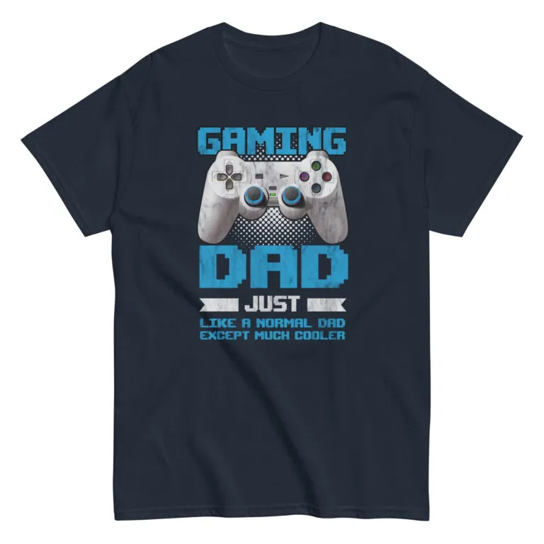 Navy t-shirt with 'Gaming Dad' design