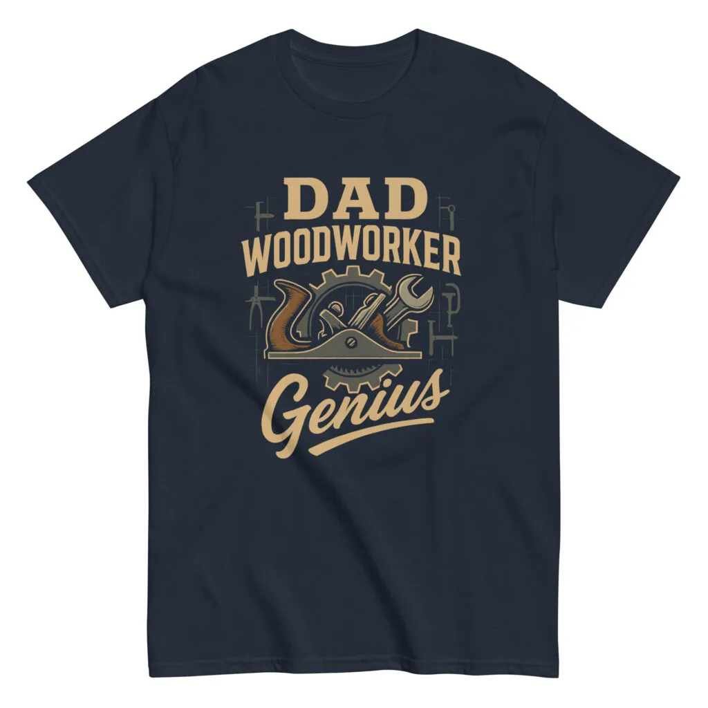 Dad woodworker genius t-shirt design