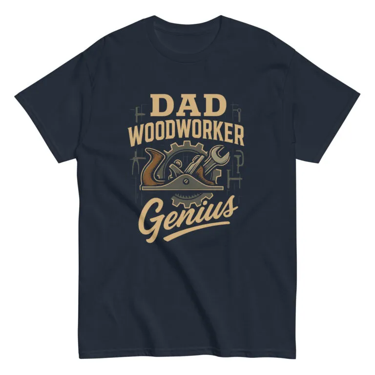 Dad woodworker genius t-shirt design