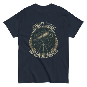 T-shirt with telescope design 'Best Dad in Universe'
