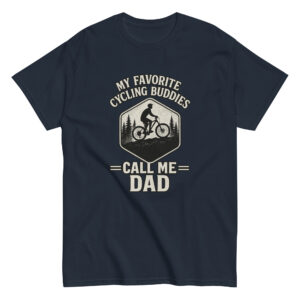 Cycling dad t-shirt with graphic and text design.