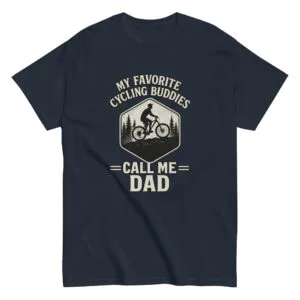 Cycling dad t-shirt with graphic and text design.