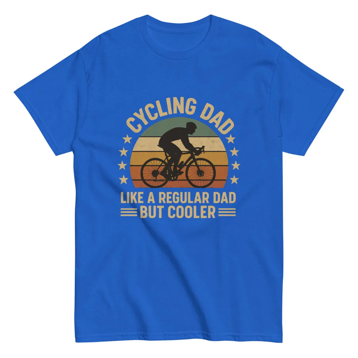 Blue shirt with cycling dad design