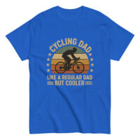 Blue shirt with cycling dad design