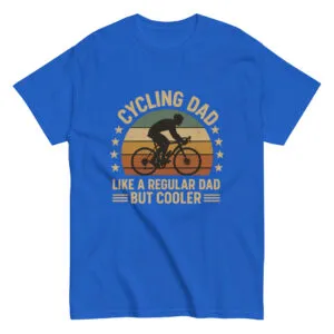 Blue shirt with cycling dad design