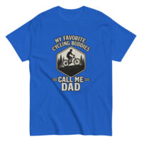 Blue t-shirt with cycling dad design.