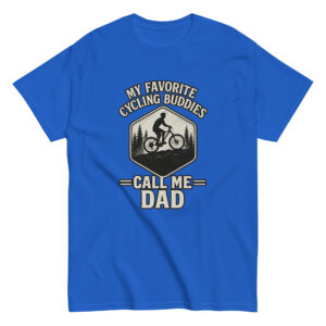 Blue t-shirt with cycling dad design.
