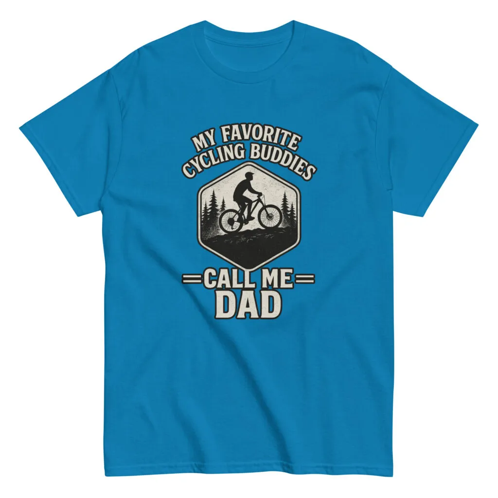 Blue T-shirt: Cycling dad design