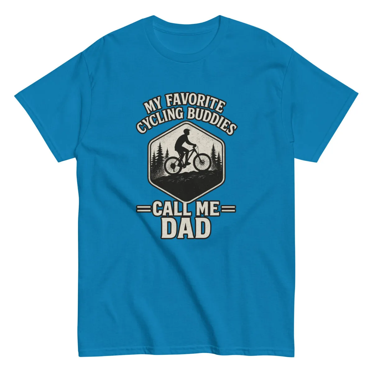 Blue T-shirt: Cycling dad design