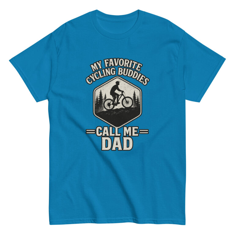 Blue T-shirt: Cycling dad design