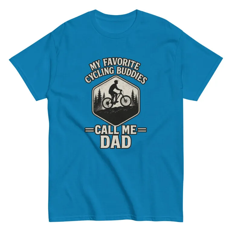 Blue T-shirt: Cycling dad design