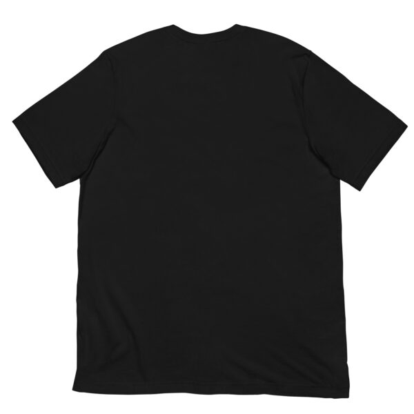 Back view of plain black t-shirt