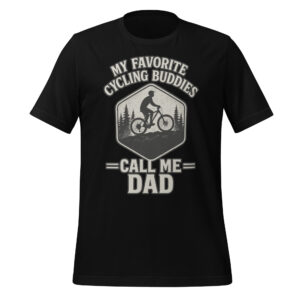 Cycling dad graphic t-shirt, black with cyclist silhouette.