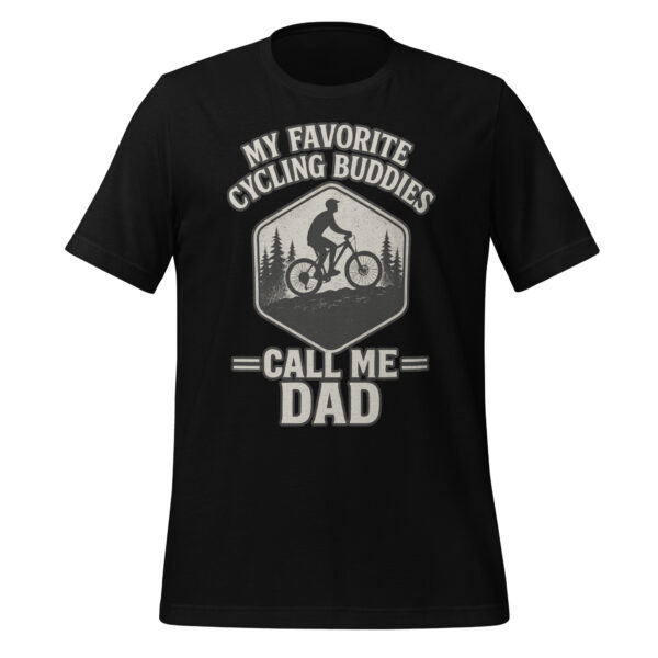 Cycling dad graphic t-shirt, black with cyclist silhouette.