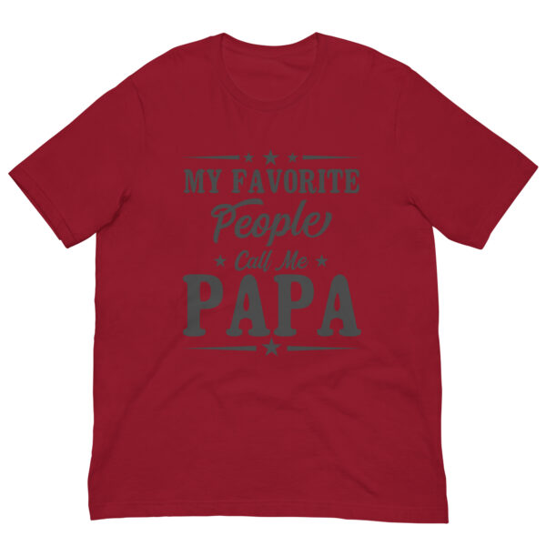 Red shirt with 'Favorite People Call Me Papa' design.