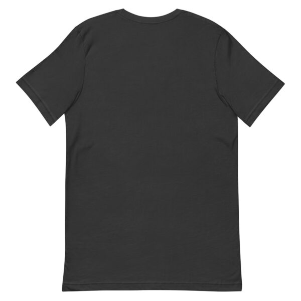 Back view of plain black t-shirt