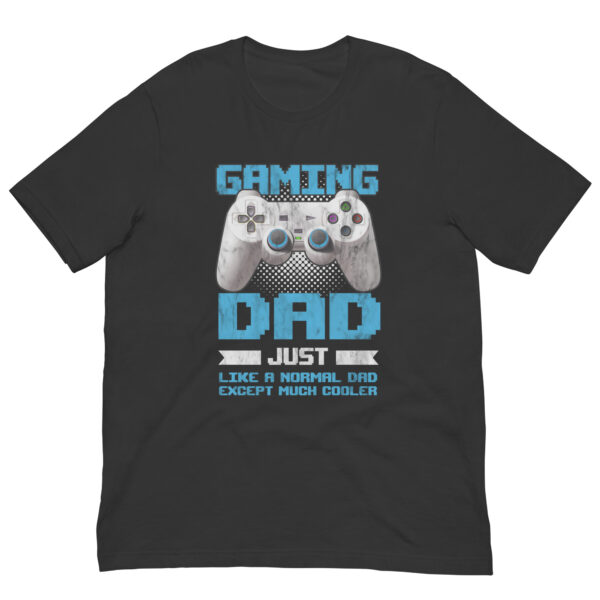 Gaming Dad T-shirt with controller graphic.