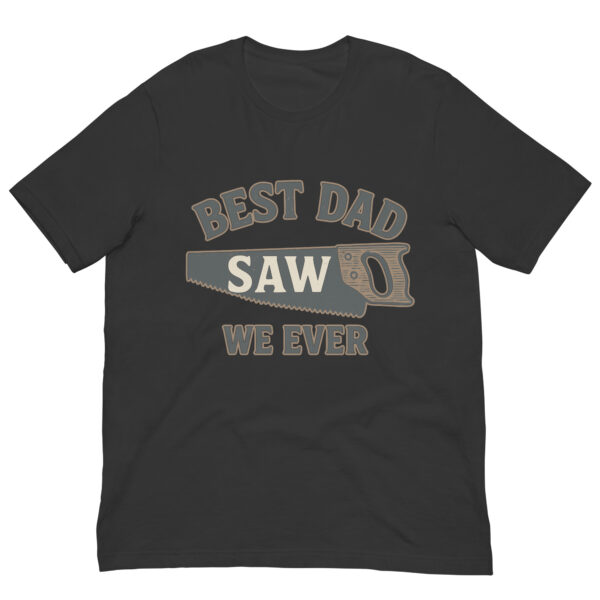 Black T-shirt with best dad saw design