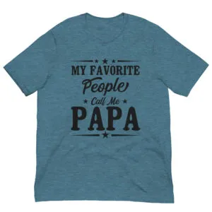 Blue T-shirt with 'Call Me Papa' message
