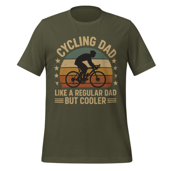 Cycling Dad t-shirt with retro design and slogan.