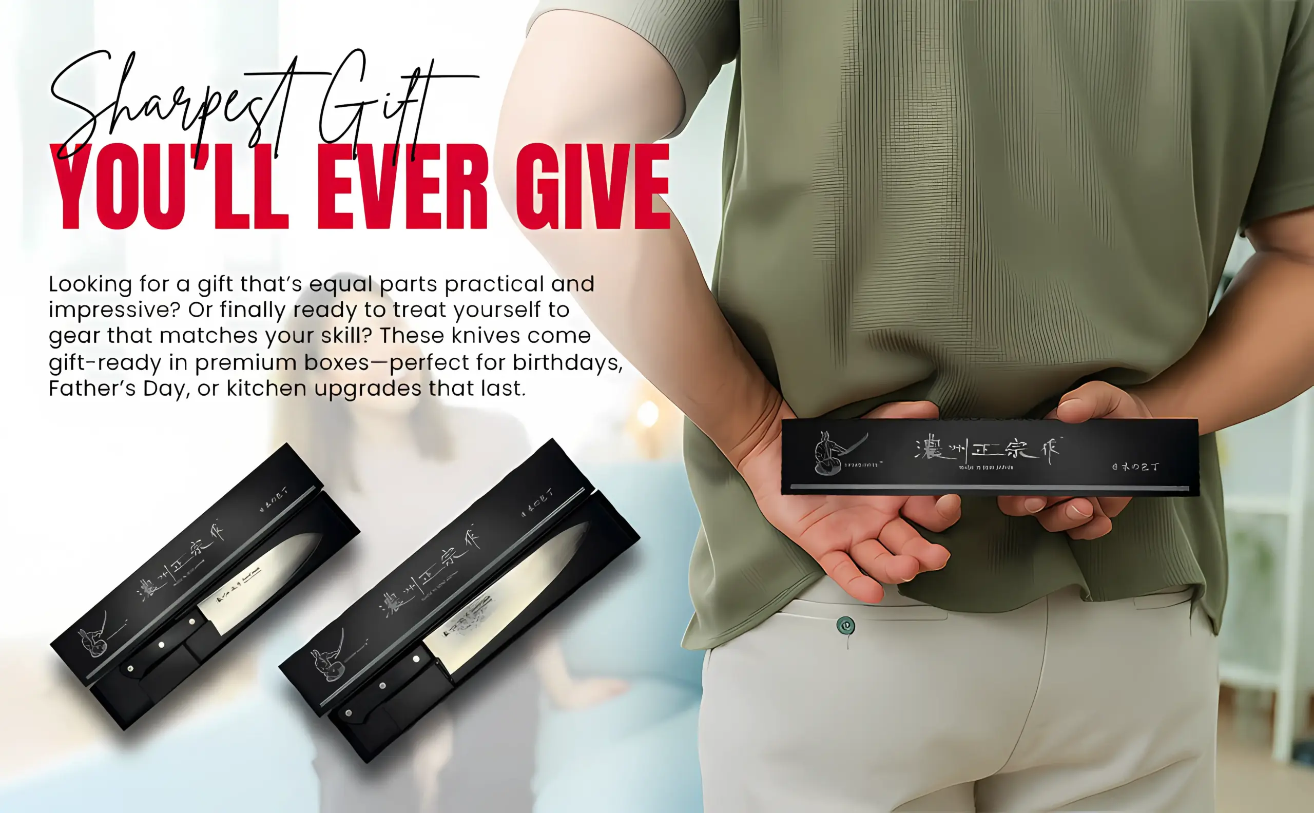 Gift-ready premium knife set in elegant boxes.