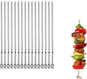 14" Stainless Steel Reusable BBQ Skewers