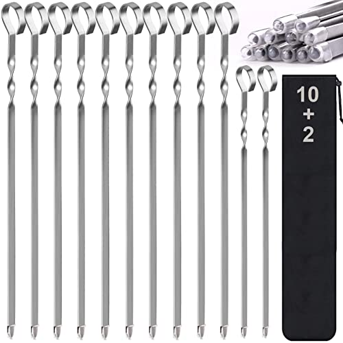17" Stainless Steel Kabob Skewers Set