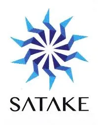 Satake logo with blue star design