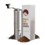 JavaPresse Manual Stainless Steel Coffee Grinder - 18 Adjustable Settings, Portable Conical Burr Grinder for Camping, Travel, Espresso - With Hand Crank