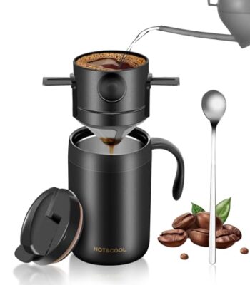 OARSE 16oz Camping Coffee Maker Pour Over Coffee Maker Set，Camp Pour Over Set，Portable Coffee Kit for Travel, Camping, Offices, Backpacking