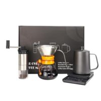 Pour Over Coffee Kit, Coffee Maker Set, All in One Hand Drip Coffee Set, Coffee Grinder Manual Set, Ideal for Anniversary Birthday Gift