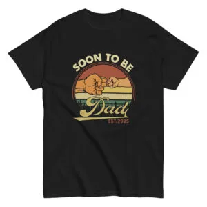Black shirt with 'Soon to Be Dad' design