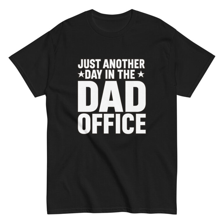 Black t-shirt with 'Dad Office' slogan