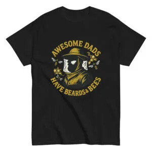 Awesome dads shirt with beards and bees design.