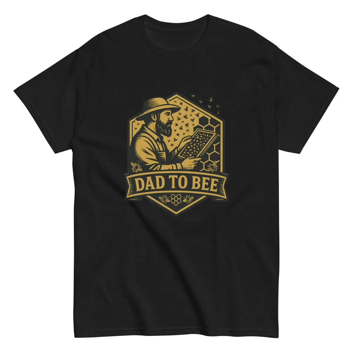 Dad To Bee t-shirt with beekeeper graphic