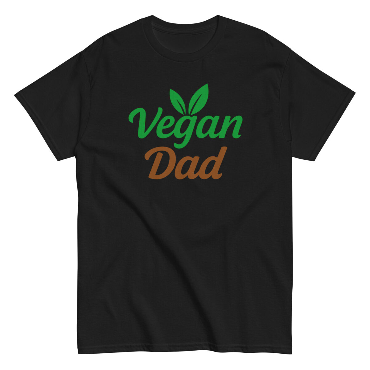 Black t-shirt with Vegan Dad design.