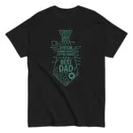 Black t-shirt with circuit-themed dad design.