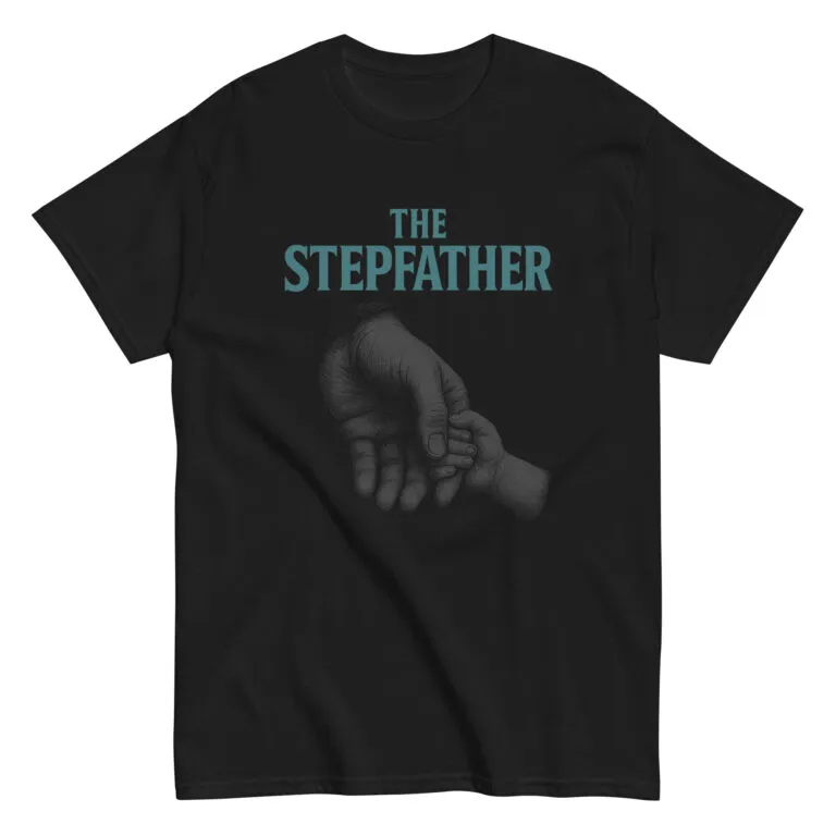 Black shirt with 'The Stepfather' design.