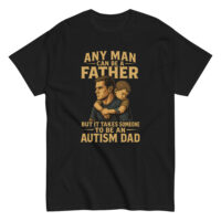 Black t-shirt with autism dad message