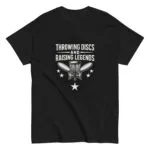 Black t-shirt with disc golf design and text