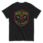 Black T-shirt, 'Best Dad By A Throw' design