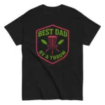 Black T-shirt, 'Best Dad By A Throw' design