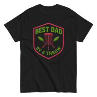 Black T-shirt, 'Best Dad By A Throw' design