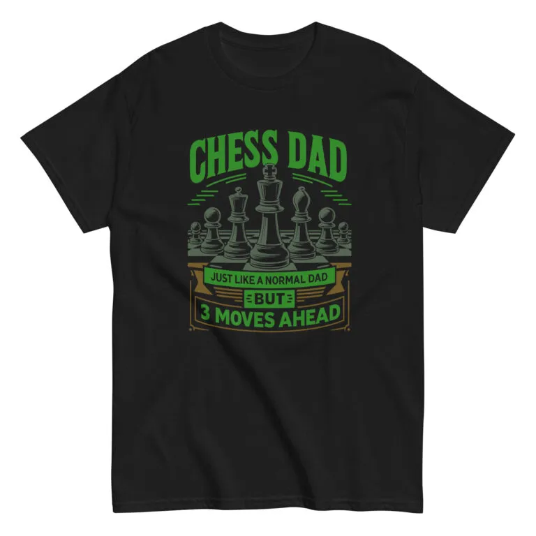 Chess dad shirt with chess pieces graphic