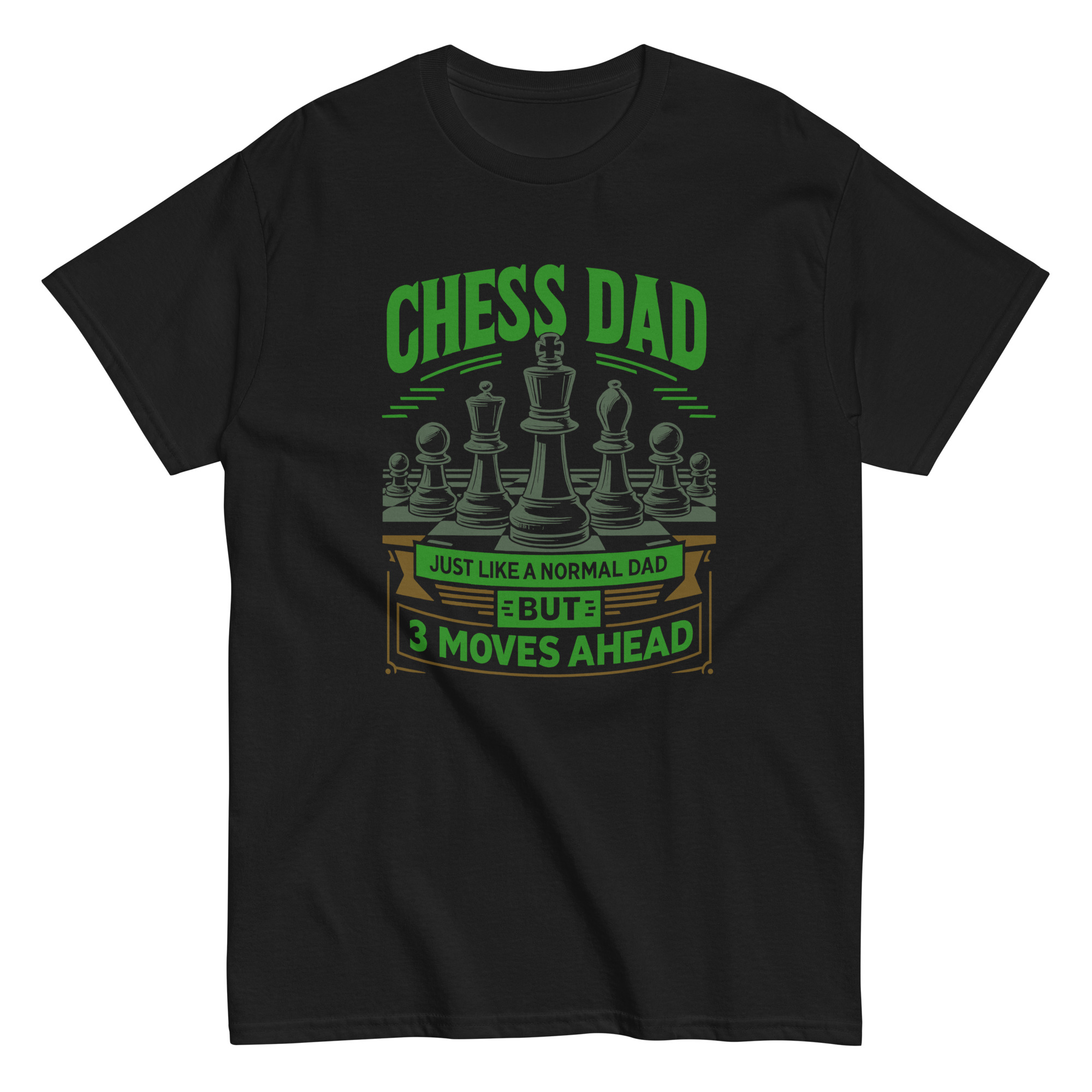Chess dad shirt with chess pieces graphic