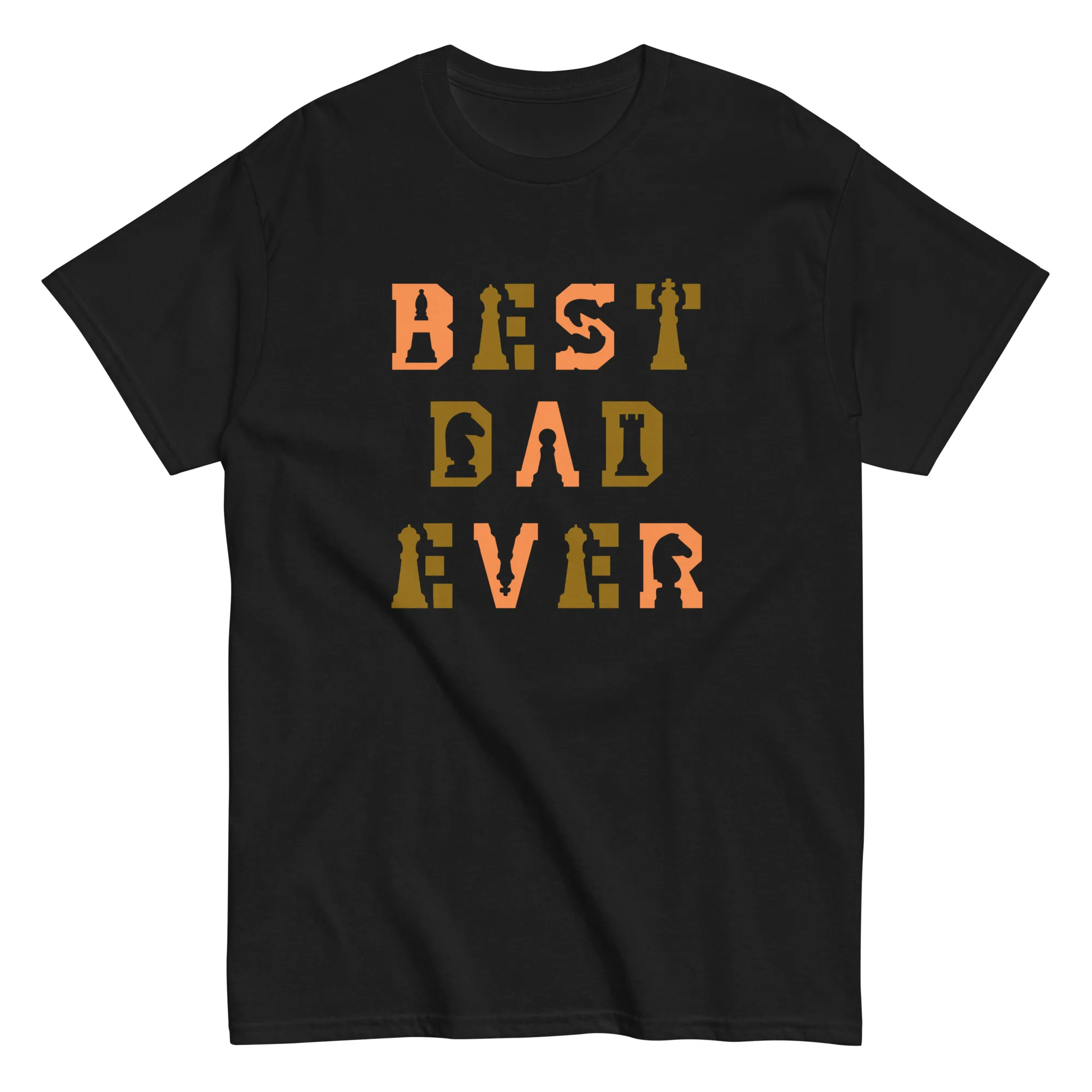 unisex-classic-tee-black-front-68ce828b35099.jpg Black T-shirt with 'Best Dad Ever' design