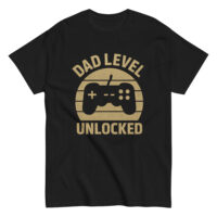 Black T-shirt with game controller design.