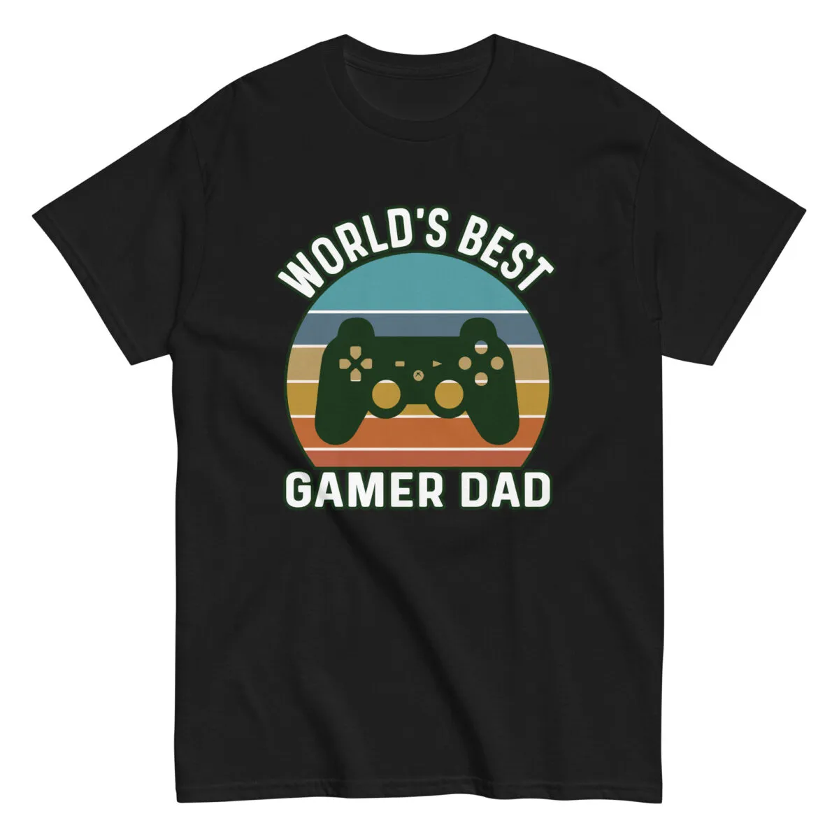 World's Best Gamer Dad t-shirt with game controller.