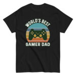World's Best Gamer Dad t-shirt with game controller.